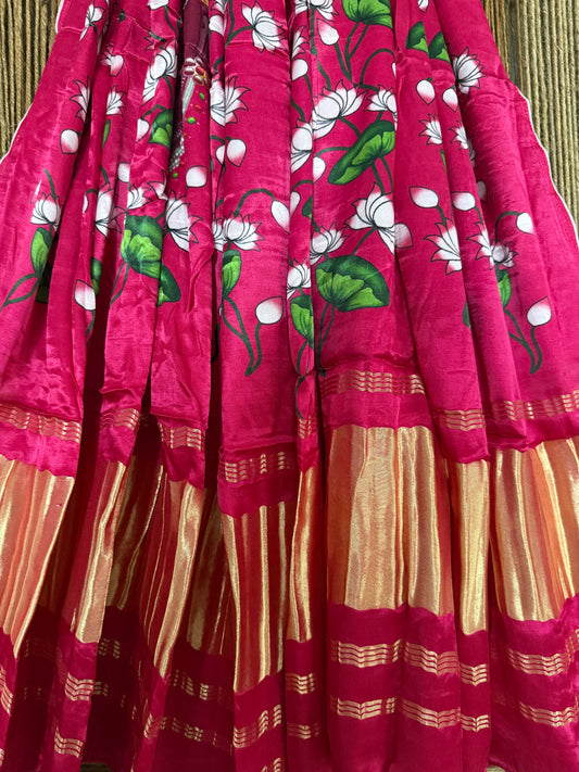 Pink pichwai patola print modal silk dupatta