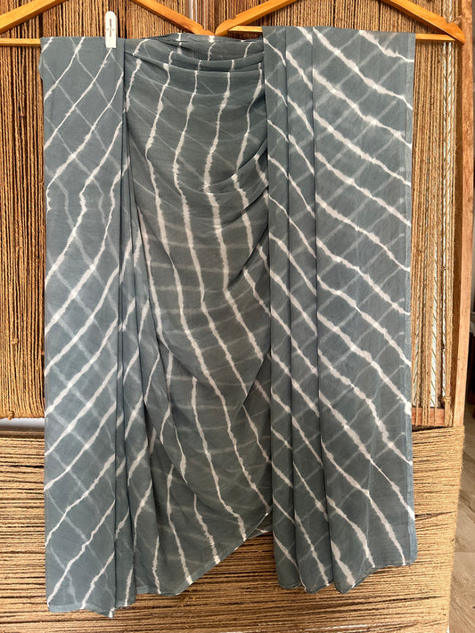 Slate gray leheriya chiffon sari