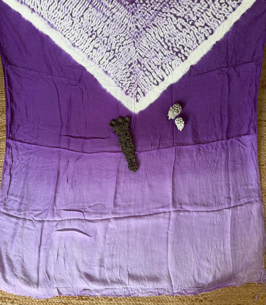 Purple to lilac ombrã© modal silk shibori kurta/kaftan material