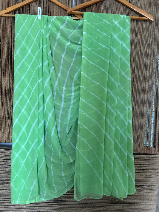 Mint green leheriya chiffon sari cl-1024