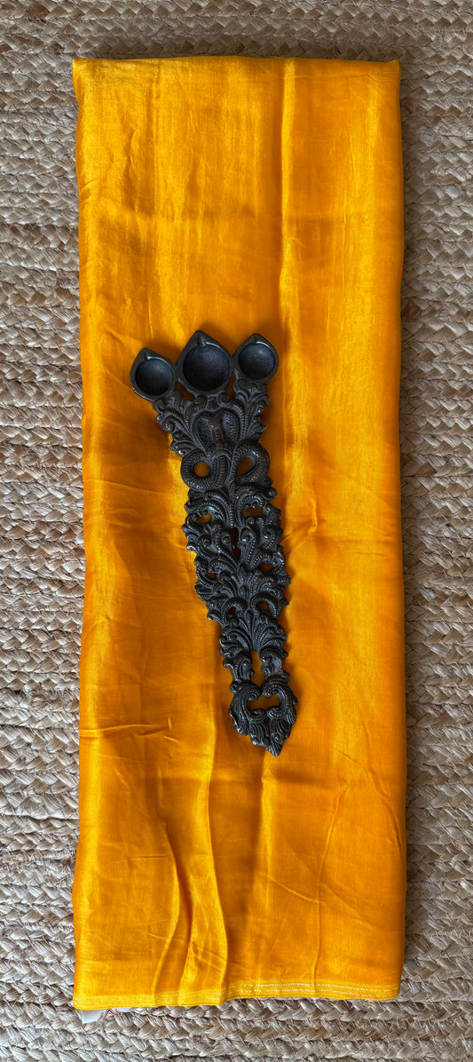 Orange yellow solid modal silk fabric