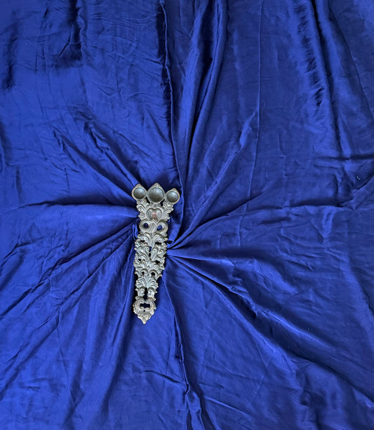 Blue printed modal silk un stitched blouse piece