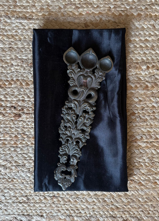 Black solid mashru silk un stitched blouse piece