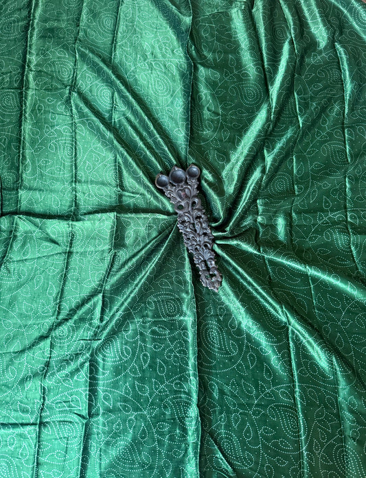 Green jaal mashru silk un stitched blouse piece