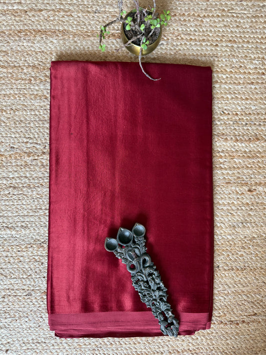 Maroon solid mashru silk fabric msf- 5