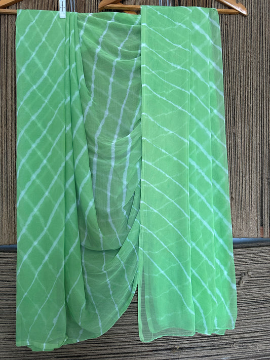 Mint green leheriya chiffon sari cl-1024