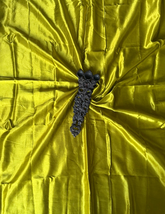 Yellow solid mashru silk un stitched blouse piece