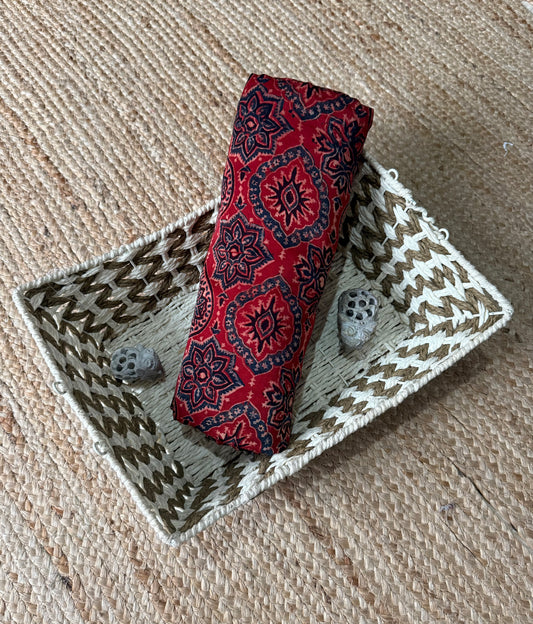 Maroon ajrakh  modal handcrafted natural dye printed fabric  mf-