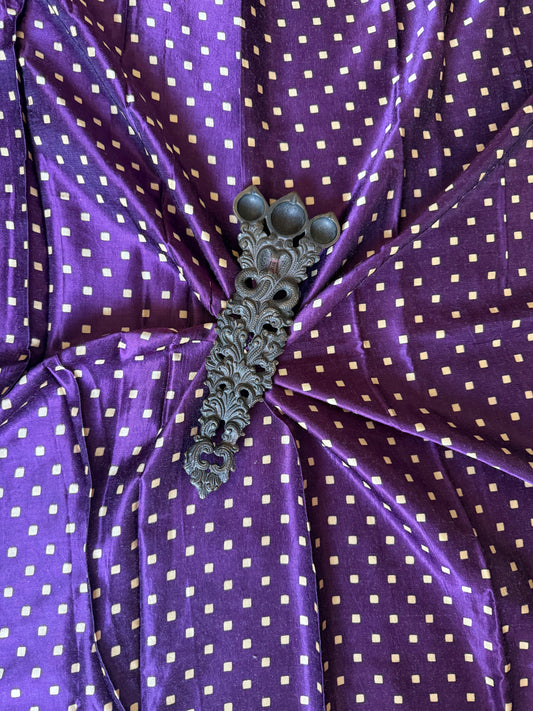 Purple mashru silk un stitched blouse piece