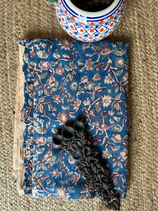 Nevy blue jaypuri handcrafted natural dye printed fabric cf - 1
