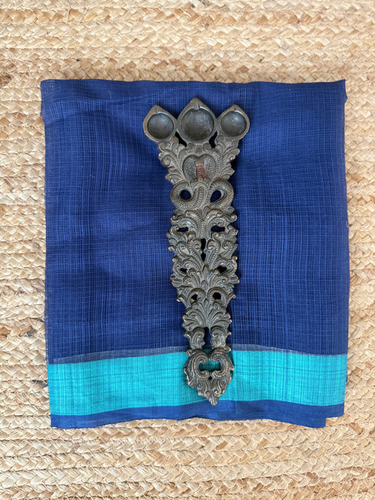 Blue Kota handcrafted cotton un stitched blouse piece