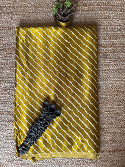 Mustard leheriya mashru silk fabric msf- 10