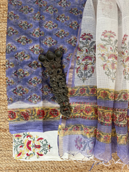 LILAC TURQUOISE KOTA HANDBLOCK SUIT SET