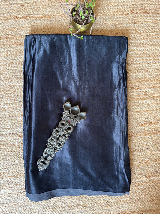 Black solid mashru silk fabric msf- 1