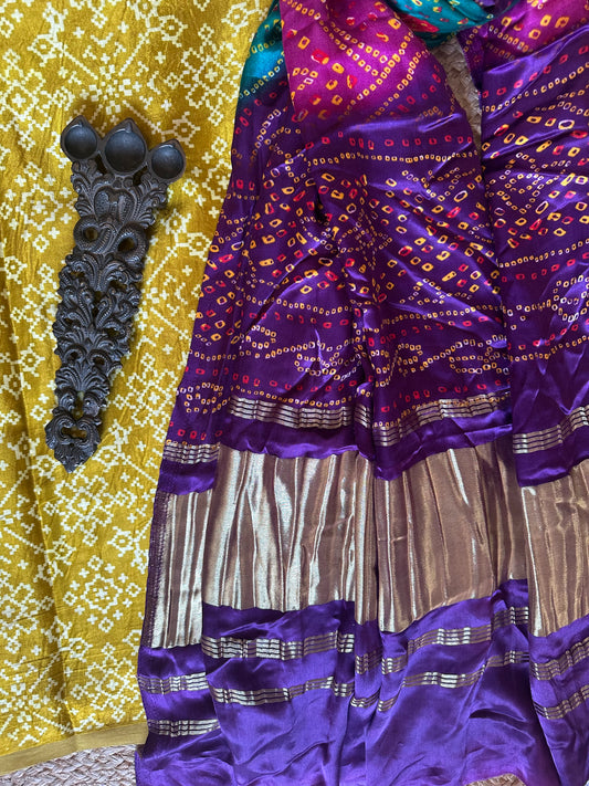 Mustard mashru  silk kurta with patola handcrafted modal silk dupatta ps-1088