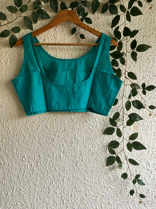 Teal blue  blouse with side zip