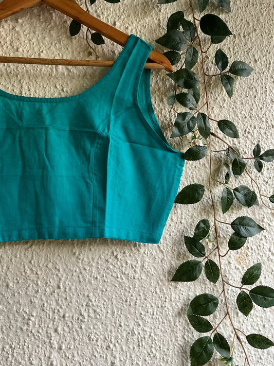 Teal blue  blouse with side zip